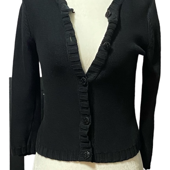 Easel cotton blend retro cropped style cardigan - Picture 4 of 16